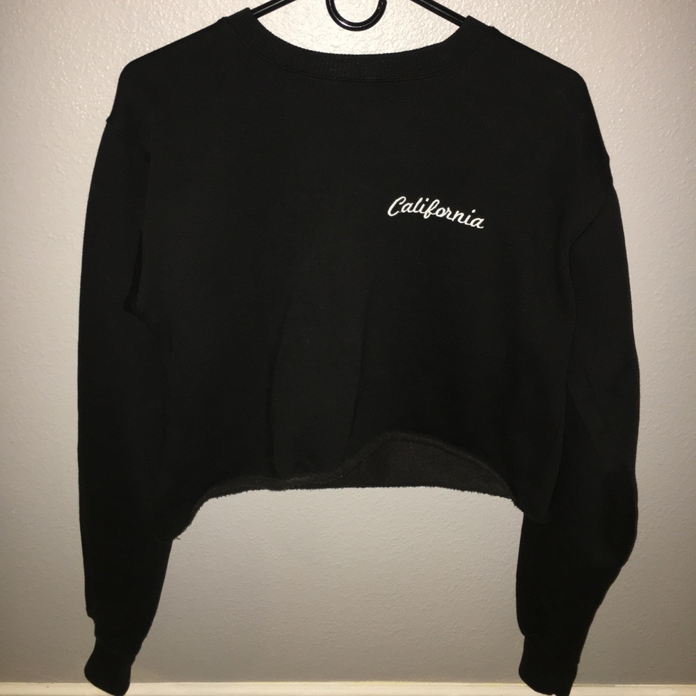 Brandy Melville black California crop sweatshirt